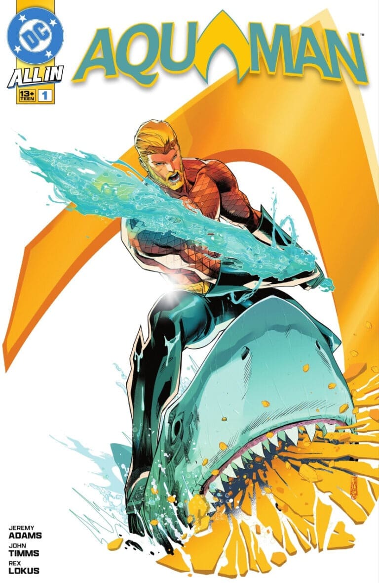 Aquaman riding a shark!