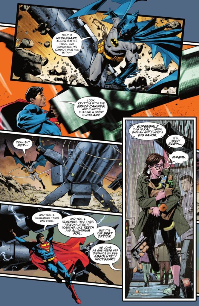 World’s Finest #44 road trip comic with Superman and Batman seeking Supergirl’s help about Robin