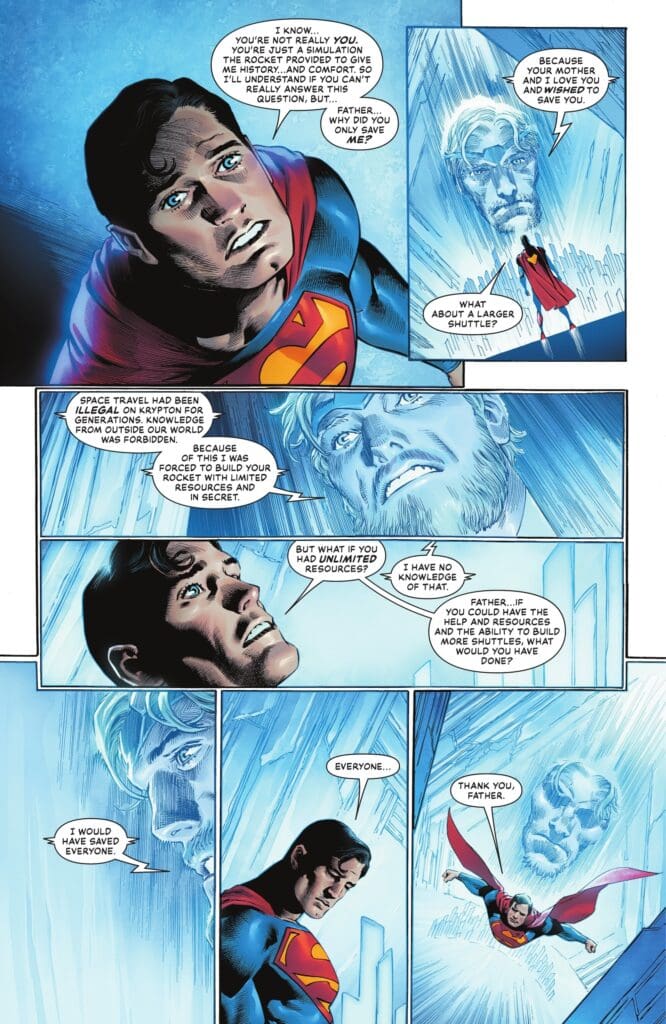 Superman #31 shows Kal-El questioning Jor-El's sacrifice