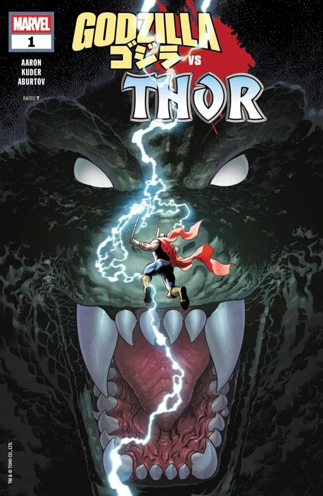 Godzilla Vs Thor Marvel comic cover issue 1