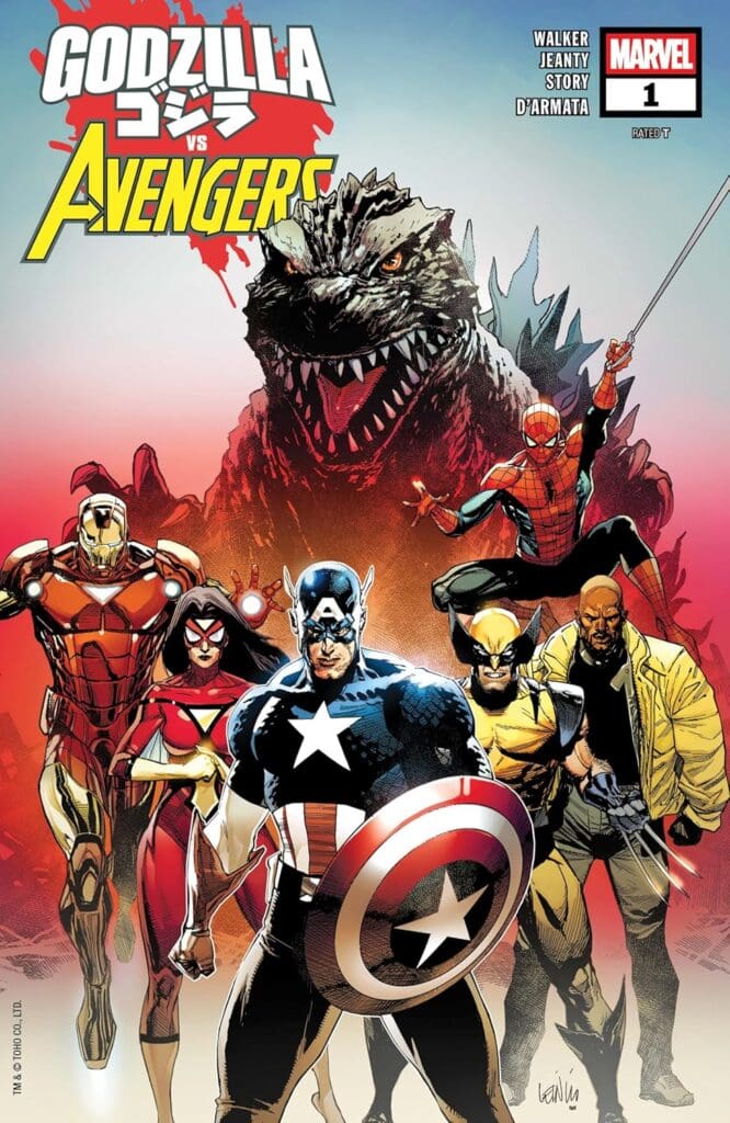 Marvel comic cover Godzilla Vs Avengers issue 1