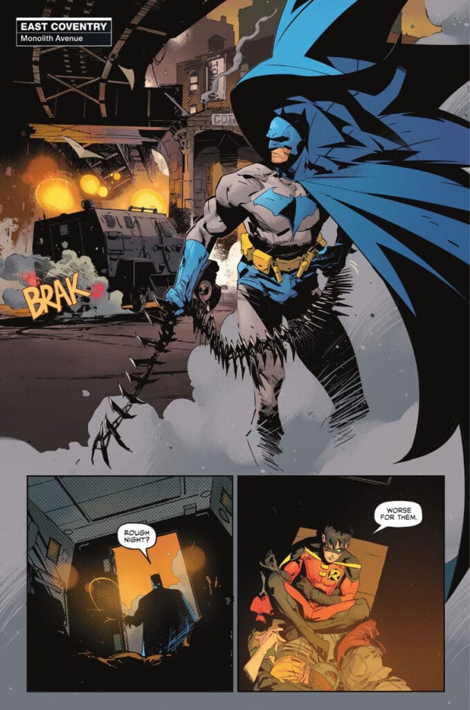 Batman arrives to halt armed cops and rescue Robin in Batman #2