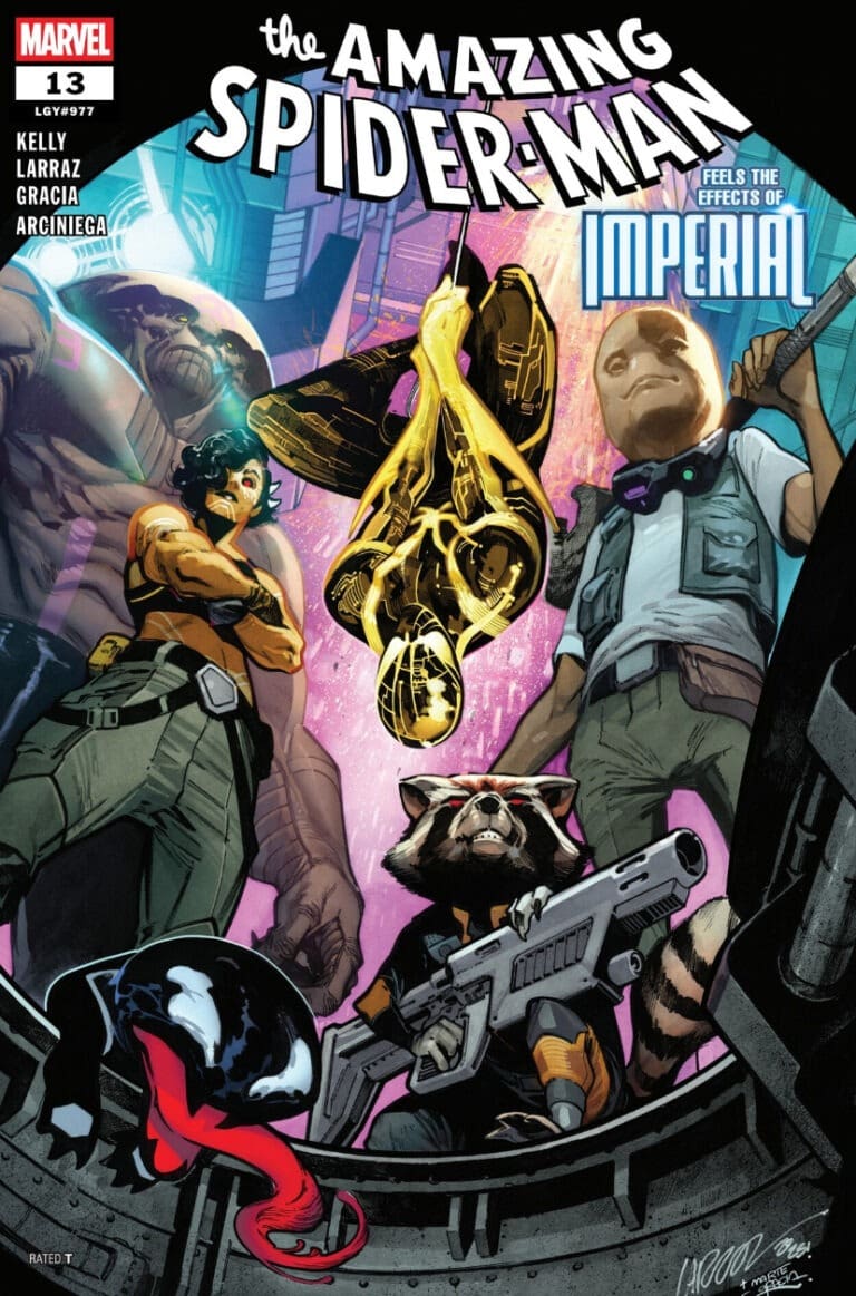 The Amazing Spider-Man #13 cover art with cosmic characters