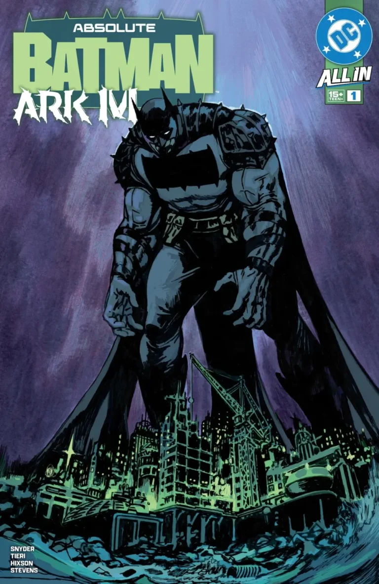 Batman on a cover over a city