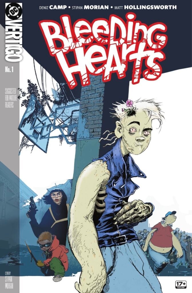 zombie boy with white heart and one big arm on cover