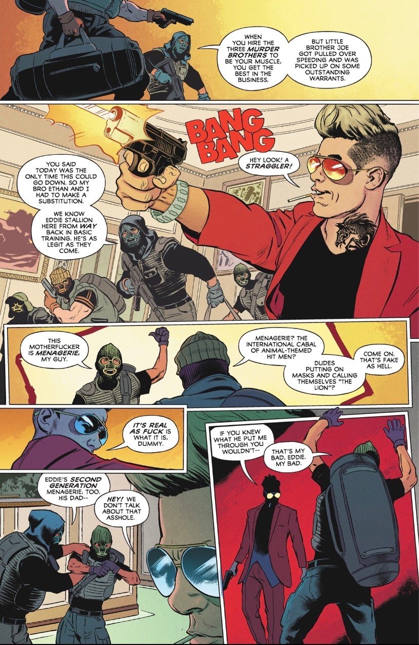 man in red jacket with gun shooting