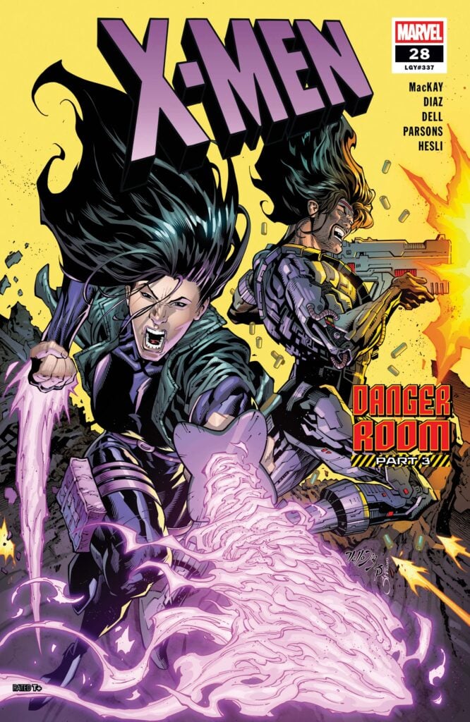 Psylocke purple energy blade on cover