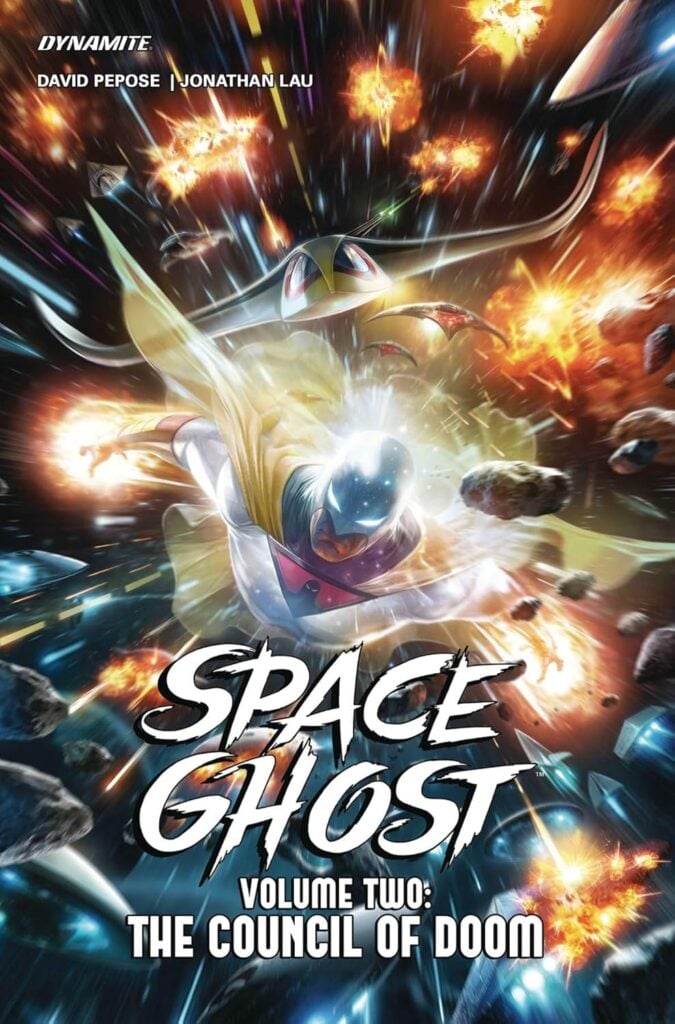Space Ghost on a cover racing towards you