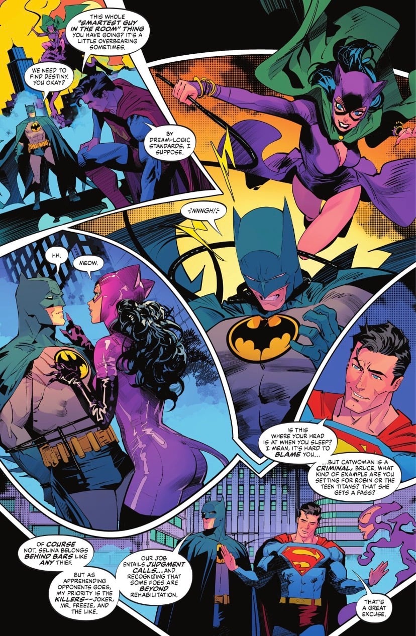 Batman and superman and catwoman